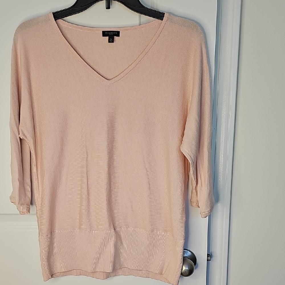 Talbots‎ Women's Light Pink V-Neck Sweater